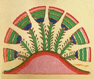 Ancient Egyptian art representation of desert plants and flowers