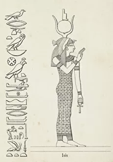 Ancient Egyptian Gods and Goddesses Gallery: Ancient egyptian hieroglyph of major goddess Isis