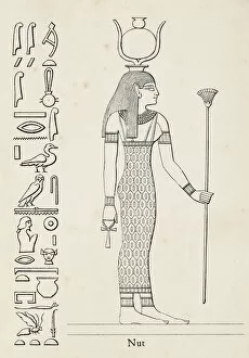 Ancient Egyptian Gods and Goddesses Gallery: Ancient egyptian hieroglyph of Nut goddess of the sky