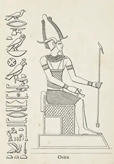 Ancient egyptian hieroglyph of Osiris goddess of fertility
