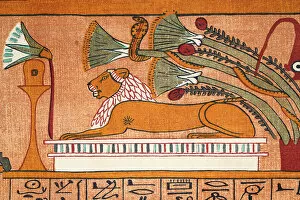 Ancient Egypt Collection: Ancient Egyptian illustration of a lion, Art