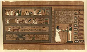 Ancient Egyptian papyrus, Mythology, History Egpyt, Art, Ani in the Elysian Fields, Thoth, triad of Gods