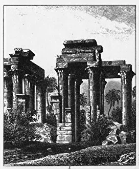 Images Dated 18th April 2016: Ancient Egyptian Temple of Antaeopolis Engraving