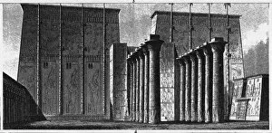 Ancient Egypt Collection: Ancient Egyptian Temple of Carnak Engraving