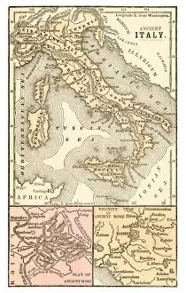 Images Dated 3rd March 2017: Ancient Italy map 1875