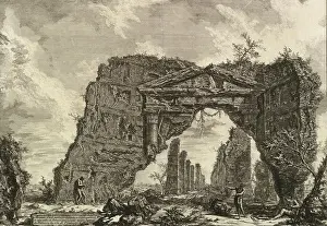 Distances Prints: Ancient Italy, Remains of a covered portico or cryptoportiucus in a villa of Domitian