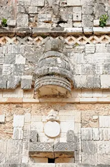Ancient Mayan Carved Building Facade