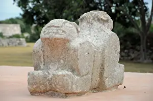 Yucatan Prints: Ancient Mayan Two Headed Jaguar Throne, Uxmal
