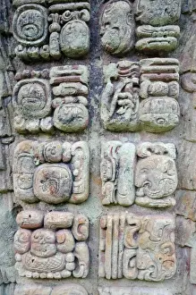 Copan Prints: Ancient Mayan Sculpted Stone Glyphs, Copan