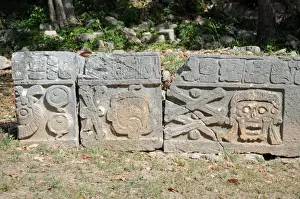 Human Skull Prints: Ancient Mayan Skull and Bone Carvings, Uxmal