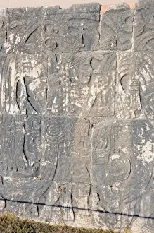 Ancient Mayan Warrior Carving, Chichen Itza