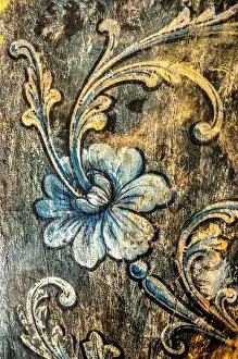 Fresco Wall Painting Prints: Ancient painting (18th century) at Vijayasundara Vilhara, Dambadeniya temple