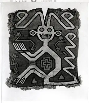 Textiles Prints: Ancient Peruvian Tunic with Cat Motif