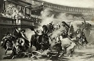 Hostility Prints: Ancient Roman Bullfight