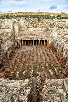 Cyprus Collection: Ancient roman underfloor heating system
