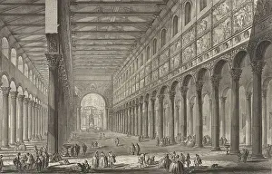 Basilicas Prints: Ancient Rome, Interior View of the Church of Saint Paul Outside the Walls