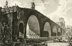 Information Technology Prints: Ancient Rome, Ponte Molle sul Tevere