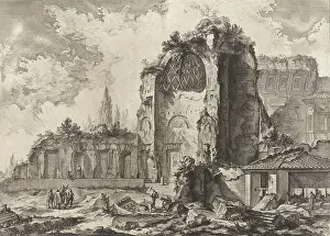 Adorned Prints: Ancient Rome, View of the Ruins of Two Triclinia
