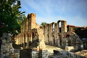 Aqueduct Gallery: Ancient ruins in Nesebar old town, Black sea, Bulgaria