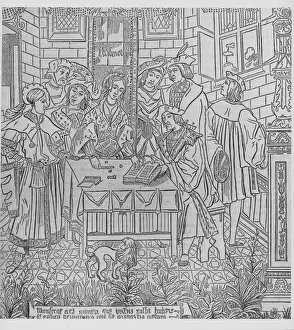 Tapestry Prints: Ancient Tapestry Showing Arithmetic