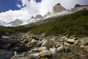 andes, beauty in nature, blue sky, chile, cloud, color image, copy space, cuernos del paine