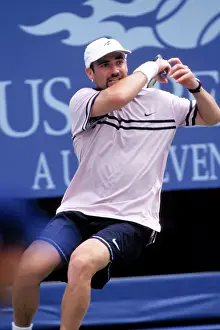 Prints of NEW YORK - CIRCA 1997: Andre Agassi plays tennis at the US Open circa September 1997 in New York City. (Photo by PL Gould/Images/Getty Images) The Grand Slam Gallery: Andre Agassi