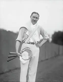 Sea Bright Prints: Andre Gobert Holding Tennis Racquets