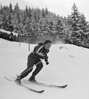 Oslo Prints: Andrea Mead Lawrence Skiing in Slalom Race