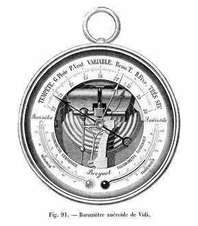Images Dated 14th March 2017: Aneroid barometer engraving 1881