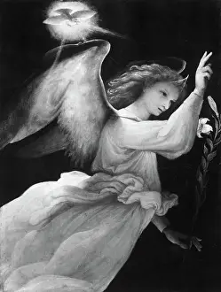 Tiara Prints: Angel Annunciating by Lorenzo Lotto