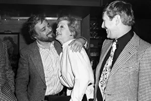 Theater Prints: Angela Lansbury And Stephen Sondheim Hug