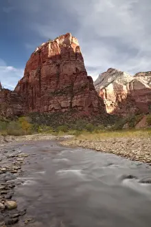 Stone Formation Prints: Angels Landing sandstone cliffs
