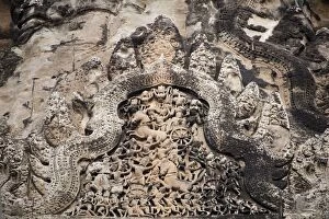 Images Dated 5th April 2015: Angkor Carving Closeup, Siem Reap, Cambodia