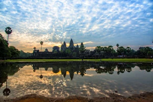 Images Dated 4th October 2016: Angkor Wat cambodia with sunrise reflect in the morning.Angkor thom, siem reap, cambodia