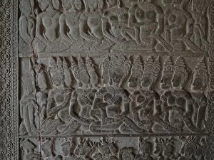 Images Dated 22nd December 2015: Angkor Wat stone carvings depicting apsara dancers, Siem Reap, Cambodia