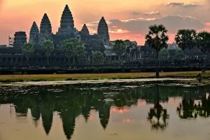 Backgrounds Collection: Angkor Wat temple at sunrise Cambodia