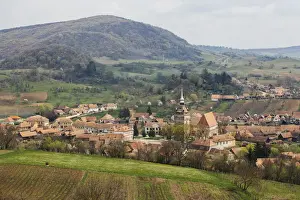 Protestantism Prints: Anglo-Saxon village Saschiz, Transylvania, Romania