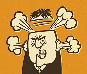Business Person Prints: Angry Man Blowing His Top
