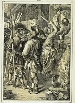 Intimidation Prints: Angry Woman Amongst Group of Men