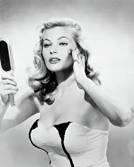 Anita Ekberg Applying Facial Mask