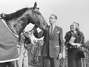 Town Of Oyster Bay Prints: Ann and William Woodward with Horse