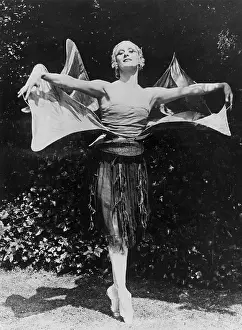 Ballerina Prints: Anna Pavlova Poses In Garden As Butterfl