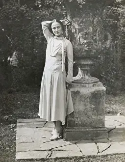 Anna Pavlova Beside Urn