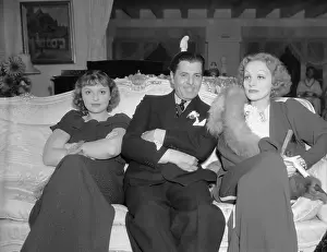Anna Sten with Marlene Dietrich and Warner Baxter