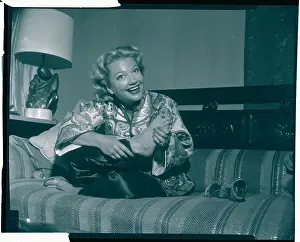 Anne Baxter Showing Off Her Toe Ring