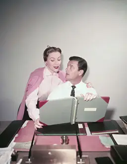 Anne Jeffreys and Husband Working at Home