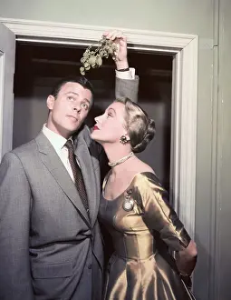 Mistletoe Prints: Anne Jeffreys and Robert Sterling Standing Under Mistletoe