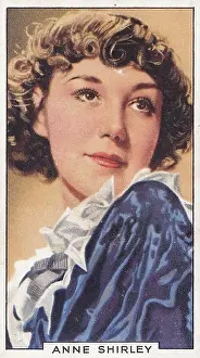 Anne Shirley Prints: Anne Shirley, Portraits of Famous Stars series, collectible Gallaher cigarette card, 1935