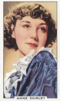 Anne Shirley Prints: Anne Shirley, Portraits of Famous Stars series, Collectible Gallaher Cigarette Card, 1935