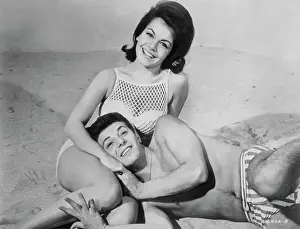 Beachwear Prints: Annette Funicello and Frankie Avalon in Swimsuits
